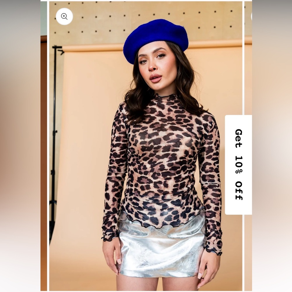 Dressed in LALA NWOT leopard mesh top XL